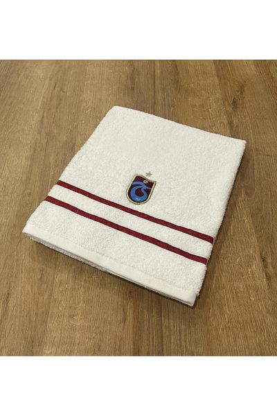 Taç Trabzonspor Arma - Λευκή Πετσέτα Προσώπου 50x90cm