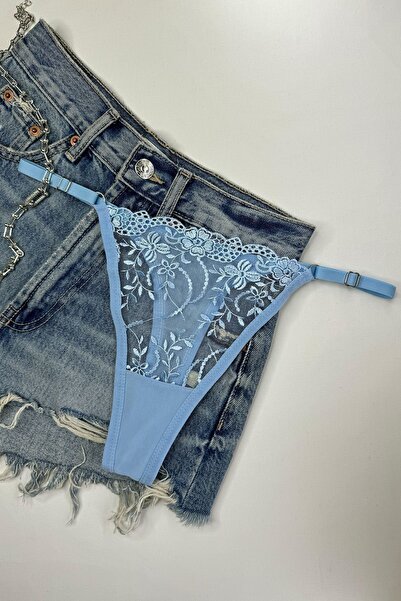 Morensa Set de lenjerie intima sutien floral cu sârmă albastru