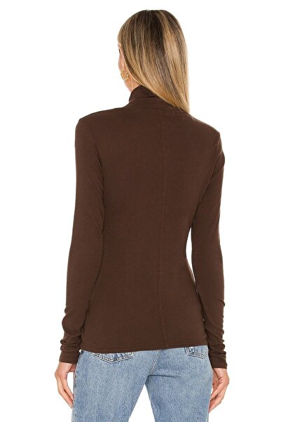 By Kul Design Καφέ γυναικεία μπλούζα με ζιβάγκο