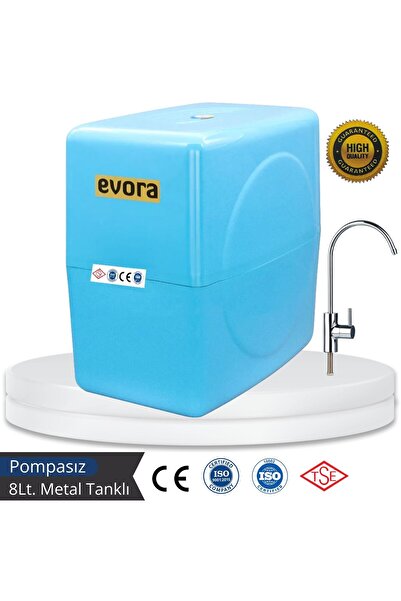 Evora 8 Litre Metal Tanklı Çift Karbonlu Kapalı Kasa Pompasız Su Arıtma Cihazı