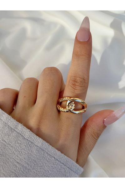 Eylülün Takısı Gold Colored Women's Knot Ring