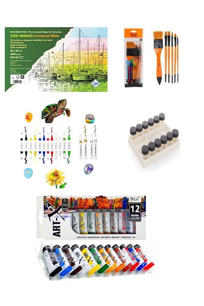GLANCE Art-X Acrylic Marker - Set of 8 with Background Cardboard, Bottled Palette