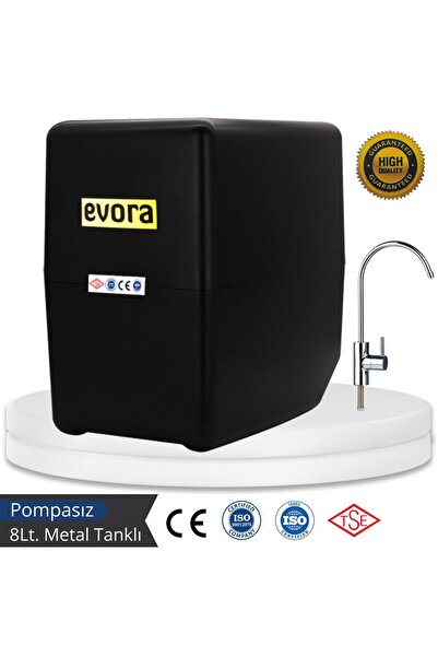 Evora 8 Litre Metal Tanklı Çift Karbonlu Kapalı Kasa Pompasız Su Arıtma Cihazı