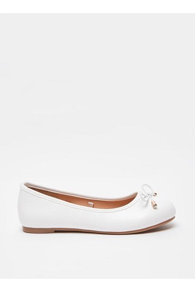 Little Missy Solid Slip-On Round Toe Ballerina Shoes with Cushioning