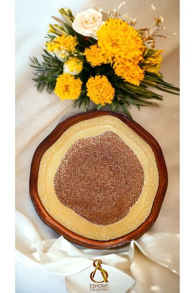 es home collection ESHOME TABAK 33cm Kahve-Balbeteği