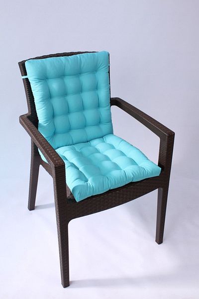 ALTINPAMUK Lotus Luxury Puffy Rattan Lotus Chair Cushion 43X93, Turquoise