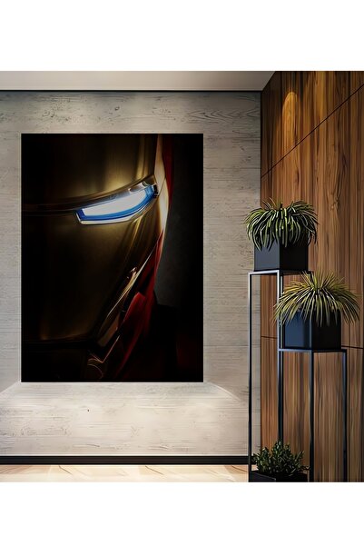 Teona Ahşap Dekoratif Ahşap Dikdörtgen Tablo Iron Man Çerçeve Görünümlü