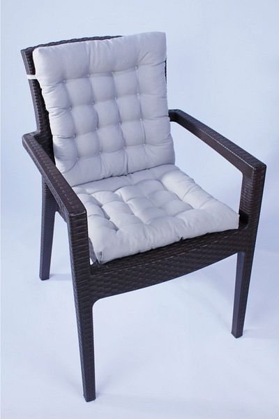 ALTINPAMUK Lotus Luxury Puffy Rattan Lotus Chair Cushion 43X93, Gray