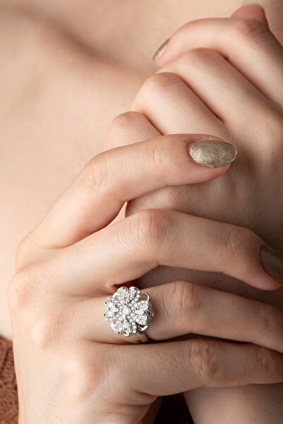 Silvano Jewelry 925 Ayar Dönen Yonca Gümüş Yüzük