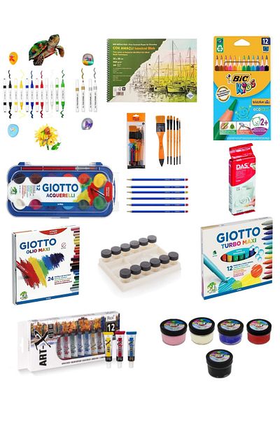 GLANCE Art liva 12-piece Giotto Marker Set - Background Cardboard, Bottled Pallet, Turbo Maxi 8-piece