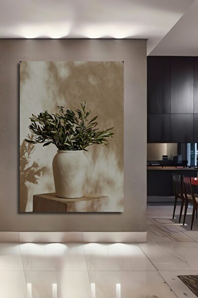 Teona Ahşap Dekoratif Ahşap Dikdörtgen Tablo Zeytin Dalları Çerçeve Görünümlü