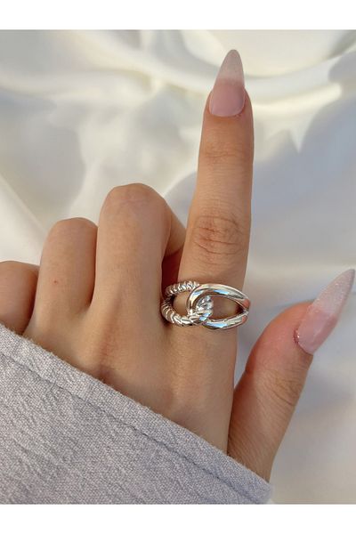 Eylülün Takısı Silver Colored Women's Knot Ring