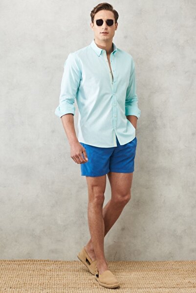 AC&Co / Altınyıldız Classics Ανδρικό σορτς μαγιό Indigo Standard Fit Quick Dry