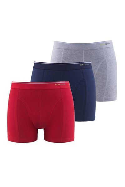 Blackspade Ανδρικό Boxer 3-pack απαλό βαμβακερό είναι υπέροχο χρώμα γκρι, μπλε ναυτικό, κόκκινο