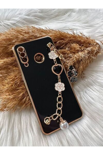 Aksesuarda Moda Huawei P30 Lite Uyumlu Çiçekli Taşlı Incili El Geçmeli Lazer ...