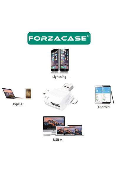 Forzacase USB Type-C Lightning to 6 in 1 OTG USB ve SD / MicroSD Hafıza Kart Okuyucu - FC196