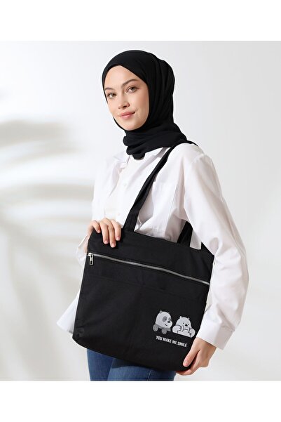 Toz Vintage You Make Me Smile Zippered Shoulder Bag with Teddy Bear Figure