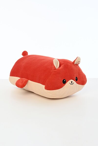 Pufu Toys Tilki Figürlü Peluş Oyuncak Yastık Yumuşak Ve Sevimli 40 Cm Rulo Peluş Oyuncak