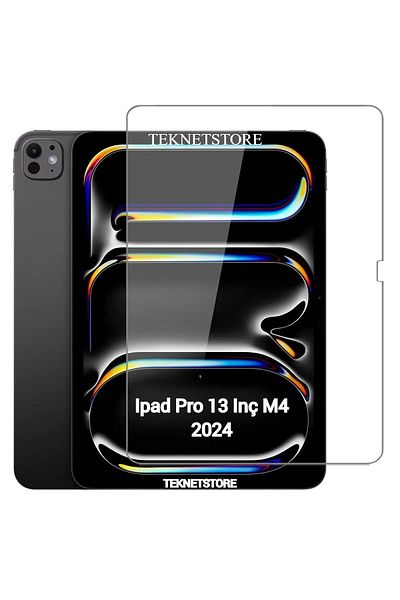 TEKNETSTORE واقي شاشة متوافق مع Ipad Pro 13 بوصة M4 Chip 2024، واقي زجاجي مرن نانو غير قابل للكسر، متوافق تمامًا