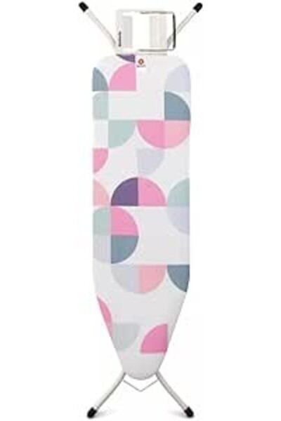 Brabantia Ironing Board B, 124x38 cm, Solid Steam Iron Rest Abstract Leaves, 410