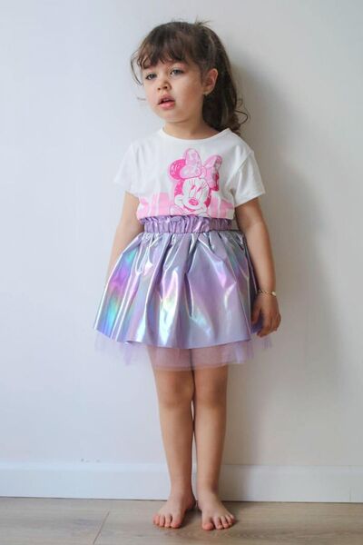 DENİMİNİ Baskılı Kız Çocuk İkili Takım Lila DNM102