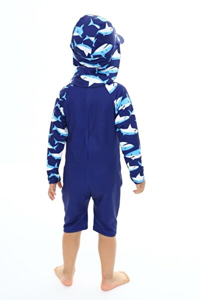 mikam Μαγιό με φερμουάρ για αγόρια με μακρυμάνικο καπέλο