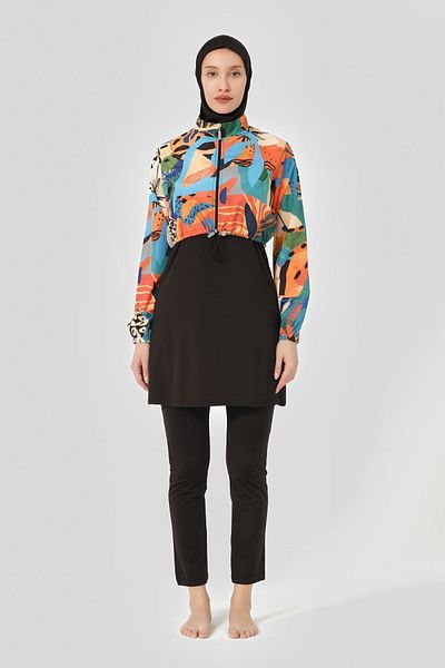 ALFASA Hijab Swimsuit - Patterned Crop Model