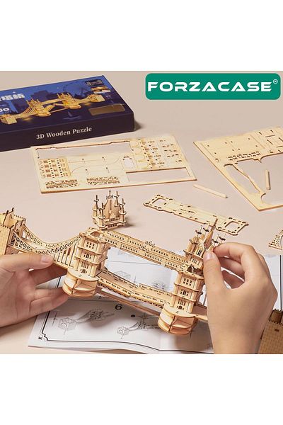 Forzacase 3D Wooden Mechanical Uzi Pistol 3D Puzzle Jigsaw Puzzle 39 Pieces - FC334