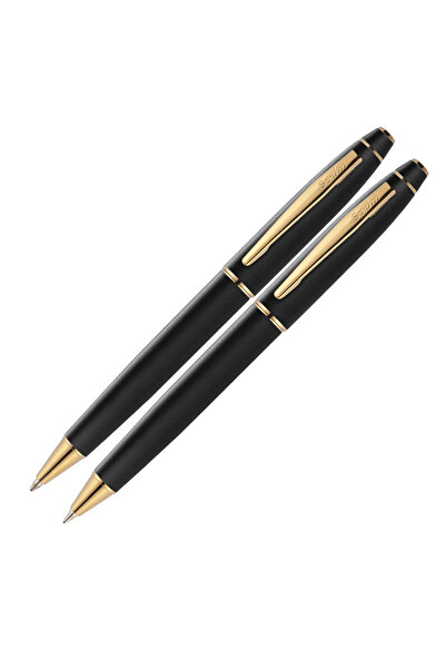 Scrikss Elagance 88 Tükenmez Kalem + Versatil Kalem 0.7mm Ikili Set Mat Siyah