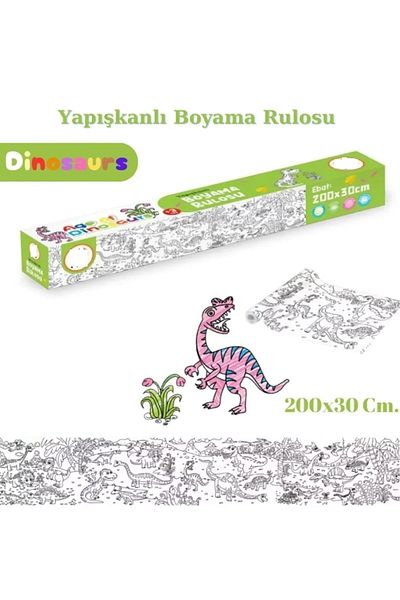 ileri grup AGE OF DINOSAURS 200 x 30 cm Adhesive Roll Picture Coloring Paper