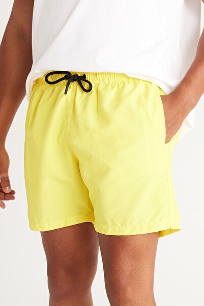 AC&Co / Altınyıldız Classics Men's Yellow Standard Fit Quick Dry Swimsuit Swim Shorts