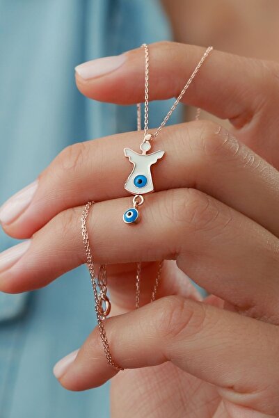 Silvano Jewelry 925 Ayar Nazar Boncuklu Melek Kolye