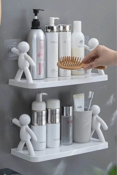 Anadolu Saray 3 ADET Kendinden Yapışkanlı Craft Banyo Rafı Tarz Baharatlık Rafı Organizer Düzenleyici - 3 Adet