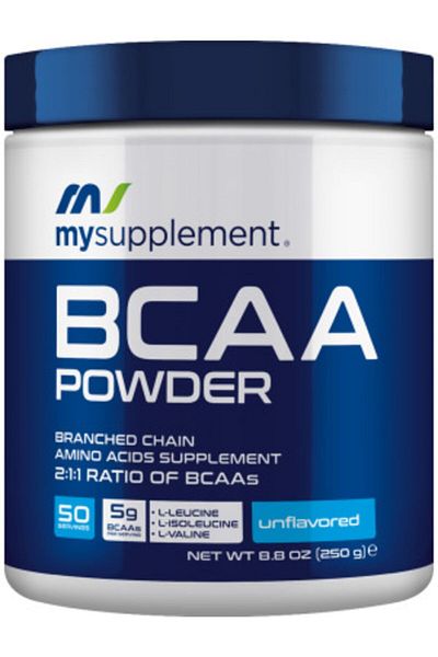 MYSUPPLEMENT حمض أميني Bcaa غير المنكه 250 جرام - 50 حصص