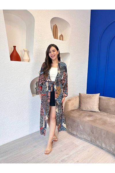 devesta Kimono colorat - Curea detaliată