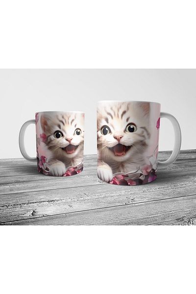 Pixxa Cat Cat Optical Illusion Mug Cup Model 1