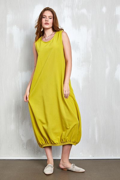 minaaise Rochie de in - verde ulei, fund cu detalii cauciuc, model 27310