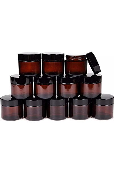 mahsaboutique Amber Sert Plastik Kavanoz 12 Adet