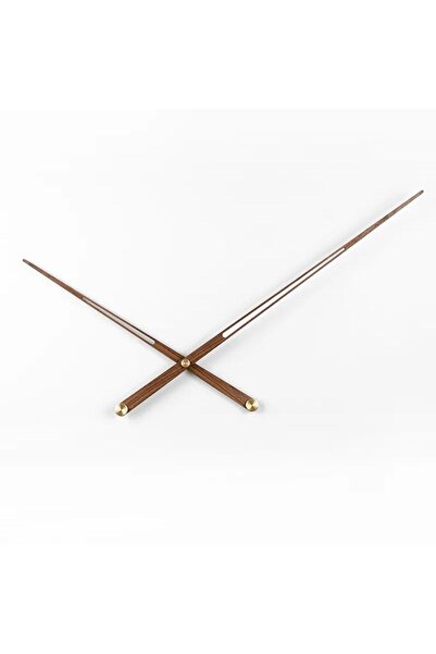 MetaQuartz Aksesuar 18 Cm Ceviz Akrep Yelkovan , Gold Detaylı Duvar Saati Akr...