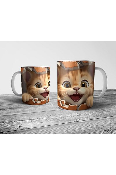 Pixxa Cat Cat Optical Illusion Mug Cup Model 2