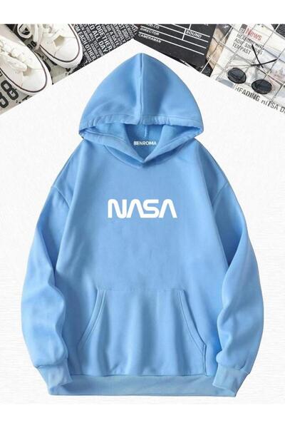 BENROMA 3-нитковий трикотаж NASA з принтом, капюшон, оверсайз-светр
