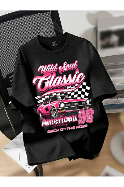 Jose Clothing Tricou oversize imprimat din bumbac organic