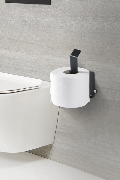 TR Turan Collection Metal Black Toilet Paper Holder, Toilet Paper Hanger