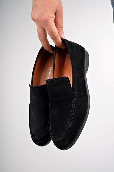 Deripabuc Genuine Leather Black Nubuck Men's Leather Casual Shoes Mrd25-0530
