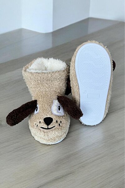 MEDESS Köpek Figürlü Wellsoft Peluş Kaymaz Taban Çocuk Ev Botu Panduf