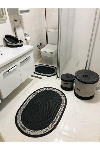 ModaCardin Σετ 6 πατάκια μπάνιου από γιούτα και άχυρο - Σκανδιναβικό πατάκι/καλάθι σε στυλ Bohemian