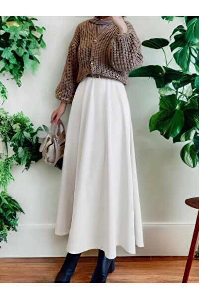 CNG MODA White Scuba Puff Skirt