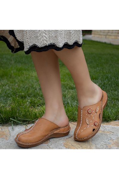 CONSUELO Orthopedic Leather Women's Sabo Slippers - 10307