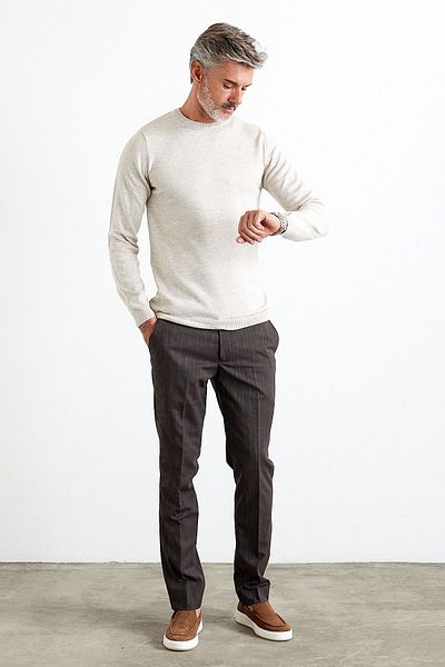 Livio Ferri Ανδρικό πλεκτό πουλόβερ με λαιμόκοψη Slim Fit