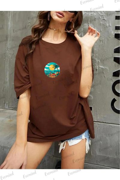 Evomind Μπλουζάκι Unisex Oversize με στάμπα τοπίου